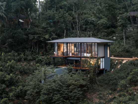 Evening view of the pool villa